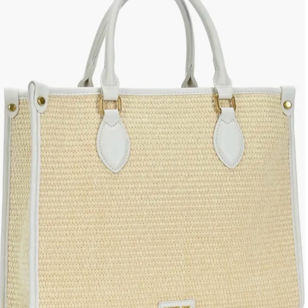 Rachel Zoe Cream and White Structured Tote Bag